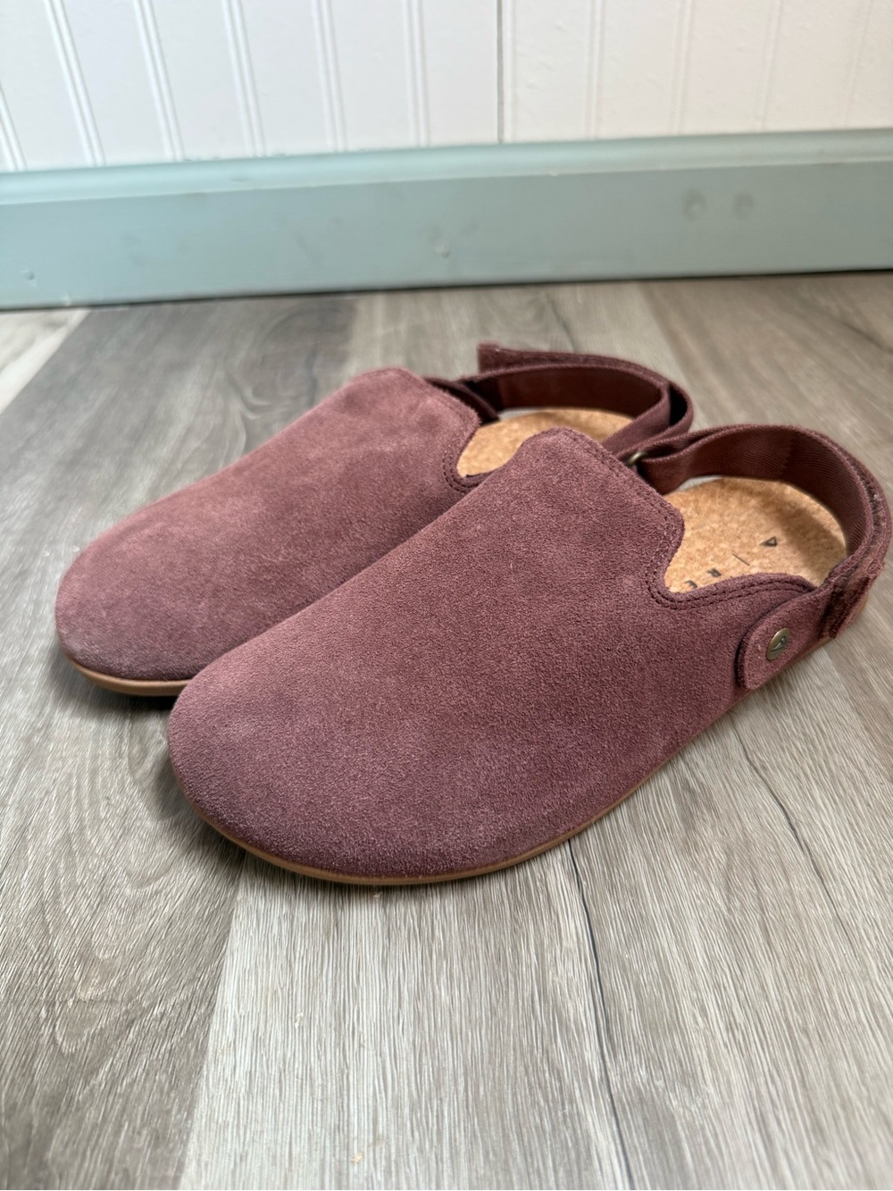 Reef Cushion Sage Suede Clogs size 6
